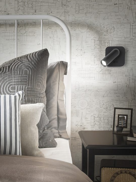IDEAL LUX zidna lampa BEAN SQUARE AP NERO - 260655