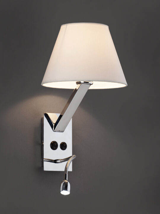 FARO MOMA Bela zidna lampa sa čitačem - 68506